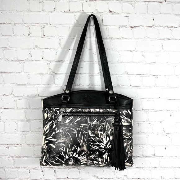 Patricia Nash  Black and White Floral Women's Bag - Picture 2 of 15